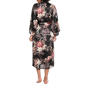 Nueva Moda, Camisón de Seda Satén 100% Estampado, Ropa de Dormir de Verano, Bata de Seda Satén No Tejida para Mujer, Pijama Informal con Logotipo Personalizado - Product Image 2