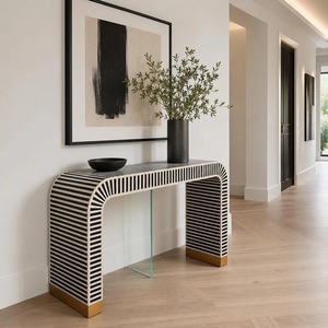 Table console artisanale écologique en os incrusté, motifs élégants pour des aménagements de maisons de luxe, décoration élégante pour l'entrée - Product Image 2