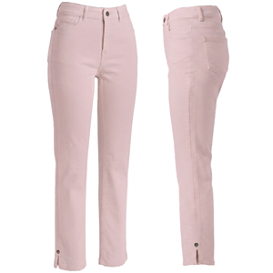 Pantalon chino femme taille mi-haute coupe slim printemps-été en coton/élasthanne longueur intégrale teint en pièce lavable respirant 6.48 OZ - Product Image 1