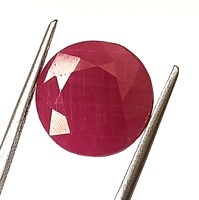 Pierre précieuse naturelle en rubis africain de 7,85 carats, taille ronde, facettée, non montée