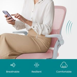 Sedia da Ufficio Ergonomica con Supporto Lombare, Design a Rete, Altezza Regolabile, Girevole, Seduta Ampia per Dirigenti - Product Image 3