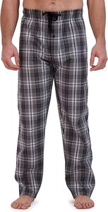 OEM Custom Logo Direct Factory Wholesale <b>Men's</b> 100% Cotton Plaid Trouser Adult Drawstring Waist Sleepwear Lightweight Pajamas - Product Image 3