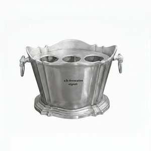 ถังแช่ไวน์และแชมเปญแบบโบราณ 3 ช่อง ทำจากโลหะ สำหรับบาร์มืออาชีพ เหมาะสำหรับงานแต่งงานและงานอีเว้นท์ ใช้ตกแต่งและแช่เครื่องดื่ม - Product Image 1