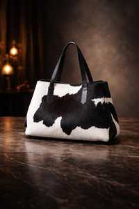 Leather Hair On Tote <b>Bag</b> Cowhide Handbag Women Shoulder Purse Casual Designer Large <b>Shopper</b> Tote LHTB-0013 - Product Image 4