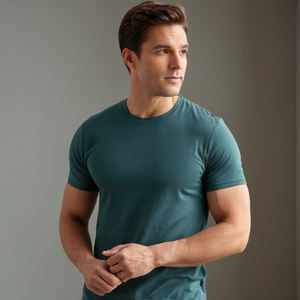 Camisetas de Hip Hop con botones para hombre, últimos diseños, cuello redondo, manga corta, adornos en contraste, tela de punto de 200 gramos, teñido liso - Product Image 1