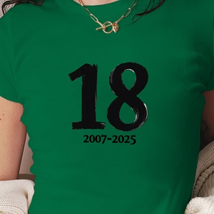 เสื้อยืดแขนสั้นทรงเข้ารูปพิมพ์ลายสไตล์ Y2K สำหรับผู้หญิง ปี 2007-2025 - Product Image 4