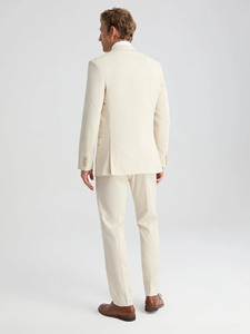 Traje Formal Beige Claro para Hombre, Trajes de Diseñador a la Moda, Colores Personalizados y Opciones OEM, Trajes al por Mayor, Elegante Traje Beige - Product Image 2