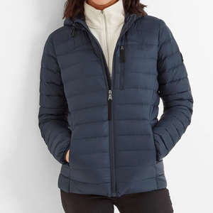 Veste matelassée imperméable à capuche pour femme, écologique, manches longues, coupe-vent, couleur unie, polyester, fermeture éclair - Product Image 4