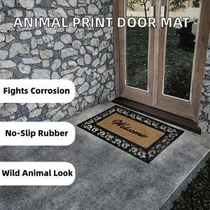 Tapis d'entrée rectangulaire en caoutchouc et fibre de coco de haute qualité, sans poils, durable, antidérapant, anti-salissures, facile à nettoyer, élégant et traditionnel - Product Image 1