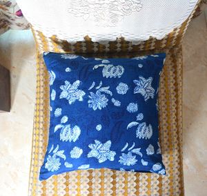 Housse de coussin en coton 100 % indigo, imprimée à la main, style bohème, décorative - Product Image 4