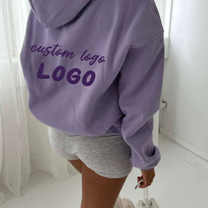 Sudadera con Capucha Extra Grande con Logotipo Personalizado, Felpa Morada, Informal, Unisex, Estilo Urbano, Sudadera con Estampado Frontal, Corte Regular, Ropa de Otoño - Product Image 2