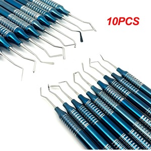 Juego de 10 Espátulas Dentales para Relleno de Composite, con Mango Azul Antideslizante, Kit de Instrumentos Manuales para Colocación de Resina - Product Image 6