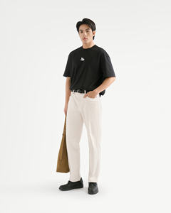 เสื้อยืดแขนสั้นผู้ชาย ผ้าฝ้ายถัก 100% สีพื้น ทรงหลวม สไตล์เวียดนาม เป็นมิตรกับสิ่งแวดล้อม - Product Image 5