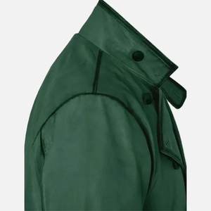 Elegante gabardina de piel de cordero suave, impermeable, con estampado, estilo vintage, cómoda, con múltiples bolsillos, talla grande, estilo sobrecamisa, estándar. - Product Image 5