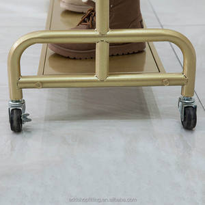 Estante de rueda móvil de Metal dorado, soporte de riel, trajes de ropa, vestidos de novia, vestidos formales, estante de exhibición - Product Image 5