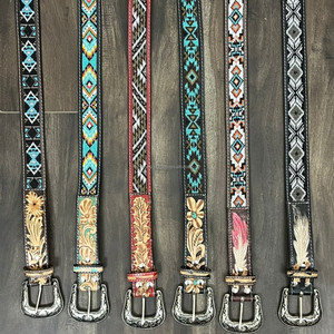 2025 vente en gros Designer marque de luxe en cuir de vachette véritable ceinture pour unisexe en cuir repoussé à la main perlé alliage boucle ardillon ceintures - Product Image 6