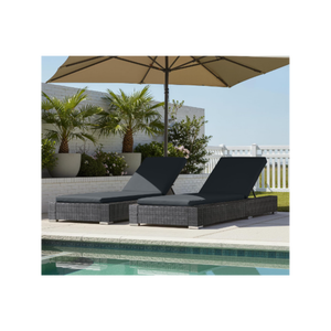 Conjunto de Tumbonas de Ratán PE Moderno y Duradero, Muebles de Patio para Exteriores, Diseño Contemporáneo, Respaldo Ajustable, Reclinable Manual - Product Image 5