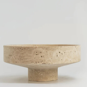 TRAVERTINE <b>NARROW</b> BOW Handmade Minimalist travertine Bowl - Product Image 2