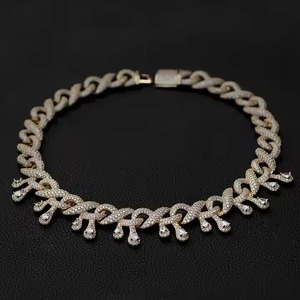 Collier tennis personnalisé en moissanite MM pour homme, 20 pouces, chaîne cubaine massif, coupe élégante, rhodié, meilleur prix, cadeau - Product Image 2