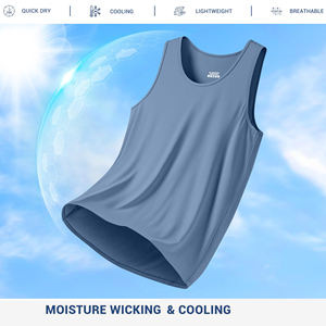 Men's Performance Tank <b>Top</b> Quick Dry Sleeveless Workout Gym Fitness Running <b>Vest</b> Athletic Sportswear 100% Cotton Breathable Crew - Product Image 5