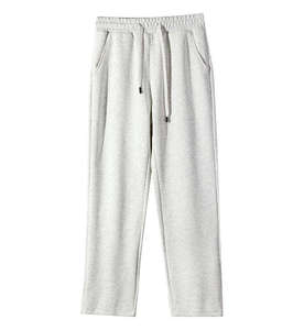Pantalon en molleton décontracté pour homme, coupe ample, couleur unie, polyvalent, confortable, respirant, taille mi-haute avec cordon de serrage, style coréen - Product Image 1
