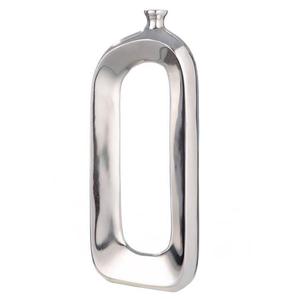 Maceta redonda de diseño abstracto plateada, florero moderno hecho a mano para decoración de interiores, accesorios para hoteles y hogares, florero de metal. - Product Image 4