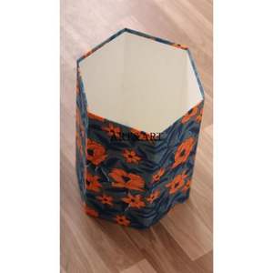 Maneras creativas de reutilizar cajas de cartón para hacer cubos de basura con estampado floral artesanal y cubo de basura de tela de algodón para el hogar. - Product Image 6