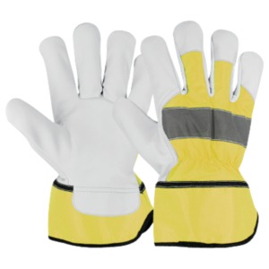 Guantes de Trabajo de Cuero Vacuno de Alta Calidad, Forrados de Algodón Resistente, Antideslizantes, para Construcción - Product Image 3