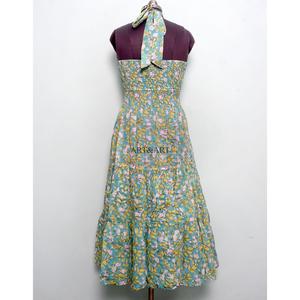 Magnifique robe de soirée maxi en coton imprimé numérique à fleurs, col halter, coupe ample, sans manches, pour femmes grandes tailles - Product Image 5