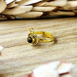 Premium Look Tiger Eye <b>Ring</b> Boho Brass <b>Rings</b> For Women 18k Gold Plated Dainty Geometric <b>Statement</b> Jewelry For Wholesale OEM ODM - Product Image 5