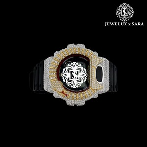 Montre de luxe en silicone noir très demandée, avec cadran serti de diamants, idéale pour le sport, les clubs et les soirées, disponible à prix d'exportation - Product Image 1