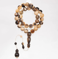 Chapelet de prière artisanal turc en imitation corne de buffle d'eau, couleur blanche, toucher réel, 33 perles, Sam Global Export