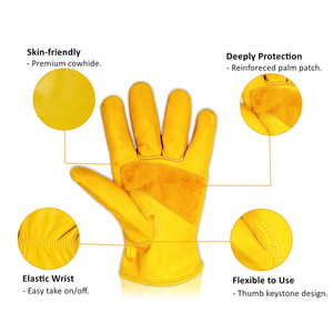 Premium Leather <b>Driver</b> <b>Gloves</b> Oem Odm Comfortable Breathable Reinforced Palm Industrial Work <b>Gloves</b> - Product Image 2