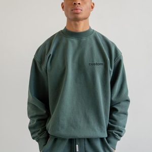 Men Winter Casual <b>Thermal</b> Fashion Long Sleeve Custom Logo Hooded Solid Tracksuit Set - Product Image 2