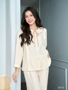 Ropa de Maternidad para Verano/Otoño, Conjuntos de Pijamas Estampados para Mujeres Embarazadas, Trajes de Lactancia B741, Gran Venta - Product Image 4