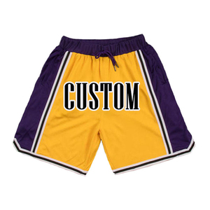 Shorts de basketball pour hommes en toile 100% polyester respirant à séchage rapide, extensible, vêtements de sport performants, uniforme d'équipe, logo personnalisé OEM - Product Image 2