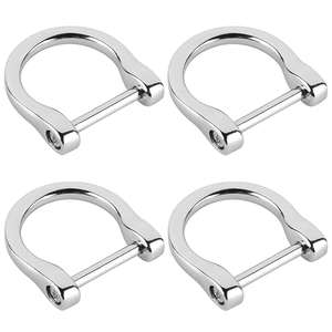 Boucles en métal en forme de D de 25 mm, anneaux en D, boutons semi-circulaires pour sacs, accessoires de randonnée, rivets en cuir, perles, ceintures - Product Image 1