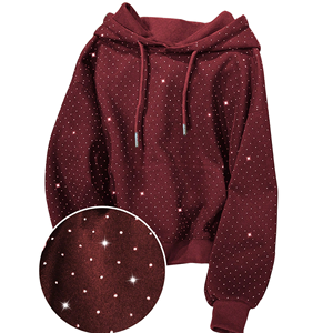 Sudadera con Pedrería de Diseño Personalizado al por Mayor, OEM/ODM, Sudadera Lisa de Alta Calidad 100% Algodón con Etiqueta Personalizada - Product Image 1