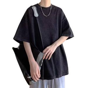 เสื้อยืดทรงหลวมไหล่ตก ดีไซน์ใหม่คุณภาพสูง ปี 2026 ล้างสีแบบแอซิดวอช ผ้าฝ้าย 100% สำหรับผู้ชาย - Product Image 4