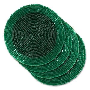 Unique Modern Bohemian Design Embroidery <b>Beaded</b> <b>Coaster</b> 5mm Thick Handmade for Hotel Home Tableware Use Tea Coffee Cup - Product Image 5