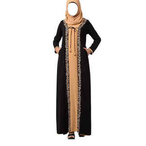 Abaya islamique personnalisée pour femmes, robe musulmane décontractée, couleur unie, polyethersulfone respirant, léger, longueur au sol, grande taille - Product Image 1