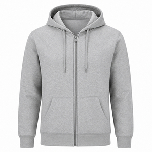 Sweat à capuche zippé premium pour l'hiver, style streetwear décontracté, avec logo personnalisé, entièrement zippé, en molleton de polyester respirant, marque privée - Product Image 4