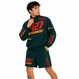 Custom High Quality Embroidery Patch logo Shorts Tracksuit Windbreaker Lightweight Nylon Patchwork Summer Track Suit Hoodies USA - Product Image 4