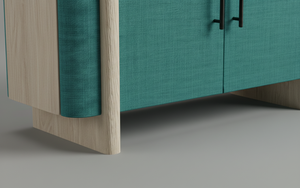 Aparador Moderno de 2 Puertas de Roble Macizo para Sala de Estar - Almacenamiento Resistente al Agua con Diseño Minimalista - Product Image 5