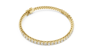 Pulsera de tenis de diamantes cultivados en laboratorio de moda, chapada en rodio, de oro amarillo de 18 quilates, ideal para regalo, fiestas, bodas, uso diario y de oficina para mujer. - Product Image 3