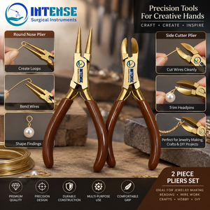 Juego de alicates profesionales de 2 piezas para hacer joyas, alicates de punta redonda, alicates de corte lateral, herramientas de precisión para manualidades, para joyería hecha a mano con alambre. - Product Image 3