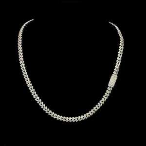 <b>Iced</b> <b>Out</b> VVS Moissanite 6mm Cuban <b>Chain</b> 925 Sterling Silver Rhodium Plated V-Link Trendy Unisex Necklace - Product Image 6