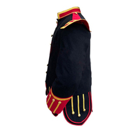 Veste doublet de bagpiper pour fanfare, grande taille homme, personnalisable, avec lacets et boutons argentés, passepoil blanc, qualité supérieure
