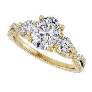 Anillo de diamantes de oro de 9k/10k/14k/18k con corte ovalado, diamante cultivado en laboratorio, estilo infinito, anillo de compromiso certificado por IGI para mujeres y niñas. - Product Image 5