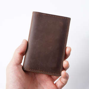 Vintage Genuine <b>Leather</b> <b>Business</b> <b>Card</b> Storage <b>Holder</b> Customizable Creative Wallet for Men and Women - Product Image 5